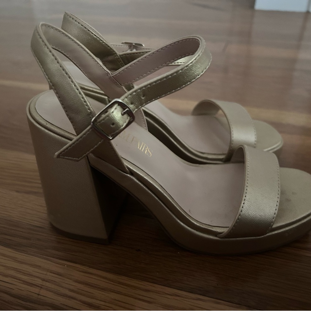 Elegant Gold Strappy Heels
